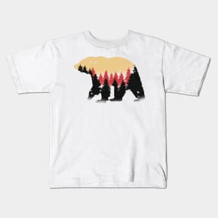 Bear trees and forest Kids T-Shirt